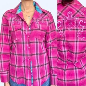 🤠 Y2K Western Pink Plaid Shirt by Lamasini 🤠💖